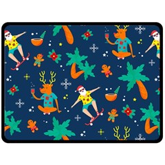 Colorful Funny Christmas Pattern Two Sides Fleece Blanket (large) by Ket1n9