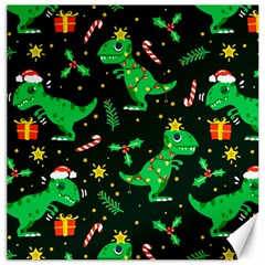 Christmas Funny Pattern Dinosaurs Canvas 12  X 12  by Ket1n9