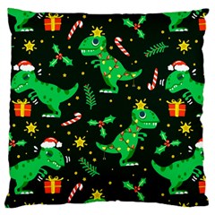 Christmas Funny Pattern Dinosaurs Standard Premium Plush Fleece Cushion Case (one Side) by Ket1n9