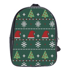 Beautiful Knitted Christmas Pattern School Bag (large) by Ket1n9