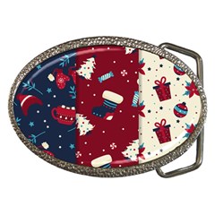 Flat Design Christmas Pattern Collection Art Belt Buckles by Ket1n9