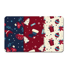 Flat Design Christmas Pattern Collection Art Magnet (rectangular) by Ket1n9