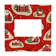 Christmas New Year Seamless Pattern White Box Photo Frame 4  X 6 