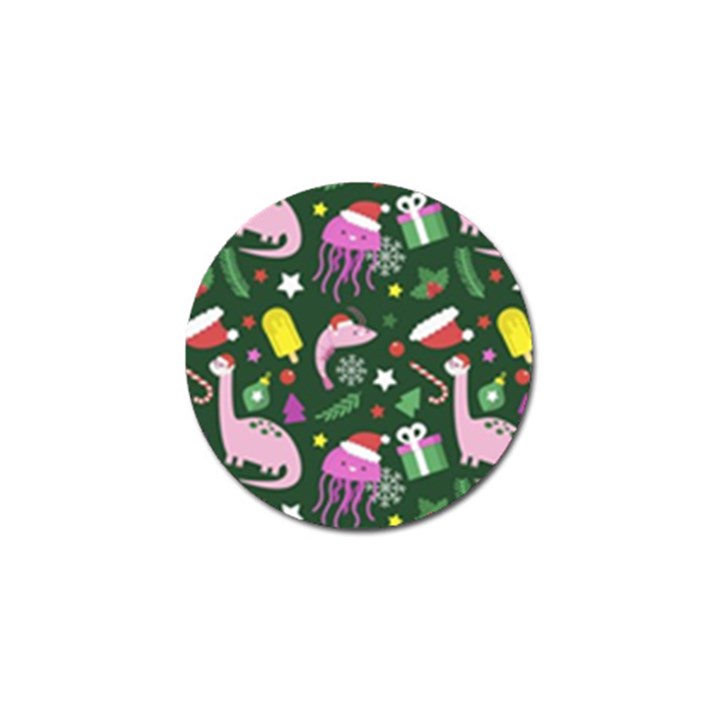 Dinosaur Colorful Funny Christmas Pattern Golf Ball Marker