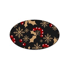 Christmas Pattern With Snowflakes Berries Sticker (oval) by Ket1n9