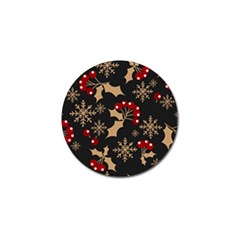 Christmas Pattern With Snowflakes Berries Golf Ball Marker (4 Pack)