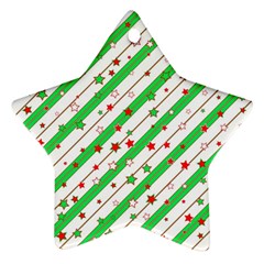 Christmas Paper Stars Pattern Texture Background Colorful Colors Seamless Star Ornament (two Sides) by Ket1n9