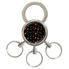 Christmas Pattern Texture Colorful Wallpaper 3-ring Key Chain by Ket1n9