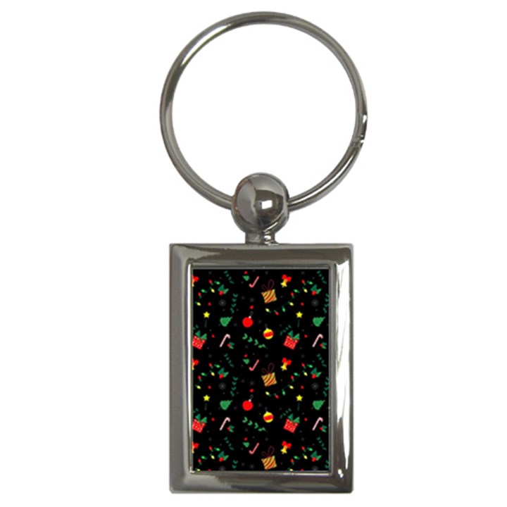 Christmas Pattern Texture Colorful Wallpaper Key Chain (Rectangle)