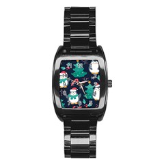 Colorful Funny Christmas Pattern Stainless Steel Barrel Watch by Ket1n9