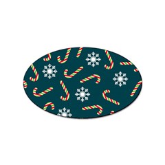 Christmas Seamless Pattern With Candies Snowflakes Sticker (oval)