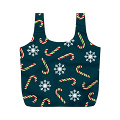 Christmas Seamless Pattern With Candies Snowflakes Full Print Recycle Bag (m) by Ket1n9