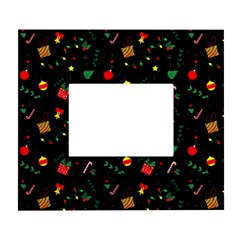 Christmas Pattern Texture Colorful Wallpaper White Wall Photo Frame 5  X 7  by Ket1n9