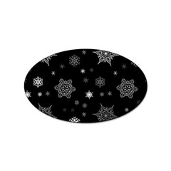 Christmas Snowflake Seamless Pattern With Tiled Falling Snow Sticker Oval (10 Pack) by Ket1n9