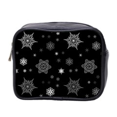 Christmas Snowflake Seamless Pattern With Tiled Falling Snow Mini Toiletries Bag (two Sides) by Ket1n9