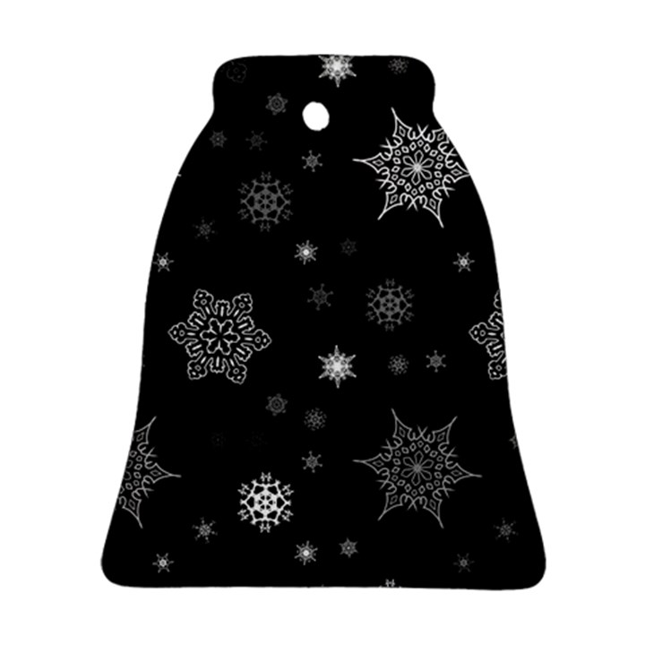 Christmas Snowflake Seamless Pattern With Tiled Falling Snow Ornament (Bell)