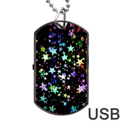 Christmas Star Gloss Lights Light Dog Tag Usb Flash (one Side) by Ket1n9