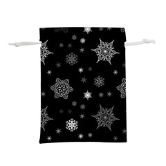 Christmas Snowflake Seamless Pattern With Tiled Falling Snow Lightweight Drawstring Pouch (m) by Ket1n9