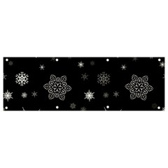 Christmas Snowflake Seamless Pattern With Tiled Falling Snow Banner And Sign 9  X 3  by Ket1n9