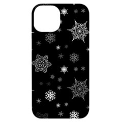 Christmas Snowflake Seamless Pattern With Tiled Falling Snow Iphone 14 Black Uv Print Case by Ket1n9