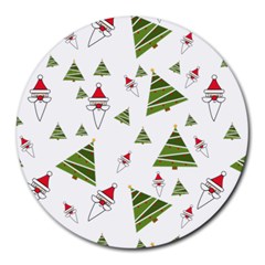 Christmas-santa-claus-decoration Round Mousepad by Ket1n9