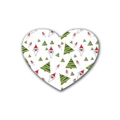 Christmas-santa-claus-decoration Rubber Coaster (heart) by Ket1n9