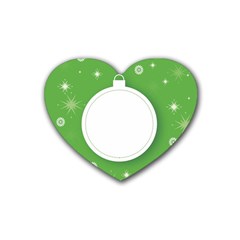 Christmas-bauble-ball Rubber Heart Coaster (4 Pack) by Ket1n9