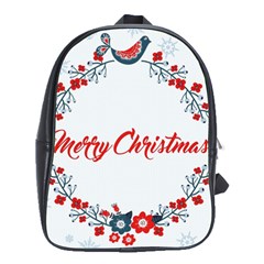 Merry-christmas-christmas-greeting School Bag (large) by Ket1n9