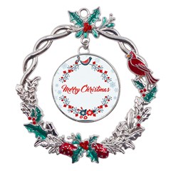 Merry-christmas-christmas-greeting Metal X mas Wreath Holly Leaf Ornament