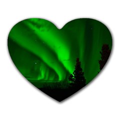 Aurora-borealis-northern-lights- Heart Mousepad by Ket1n9