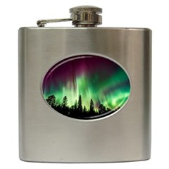 Aurora-borealis-northern-lights Hip Flask (6 oz)