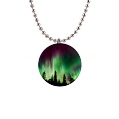 Aurora-borealis-northern-lights 1  Button Necklace