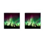 Aurora-borealis-northern-lights Cufflinks (Square) Front(Pair)