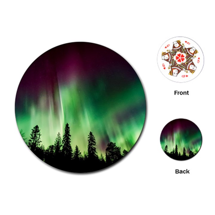 Aurora-borealis-northern-lights Playing Cards Single Design (Round)