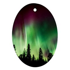 Aurora-borealis-northern-lights Oval Ornament (Two Sides)