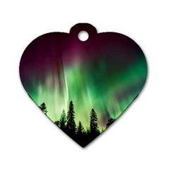 Aurora-borealis-northern-lights Dog Tag Heart (One Side)