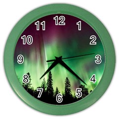 Aurora-borealis-northern-lights Color Wall Clock