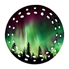 Aurora-borealis-northern-lights Ornament (Round Filigree)