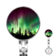 Aurora-borealis-northern-lights Stainless Steel Nurses Watch