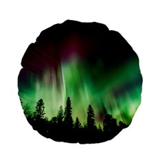 Aurora-borealis-northern-lights Standard 15  Premium Flano Round Cushions
