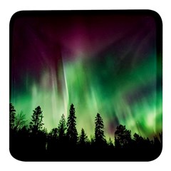 Aurora-borealis-northern-lights Square Glass Fridge Magnet (4 pack)