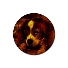 Cute 3d Dog Rubber Coaster (round) by Ket1n9