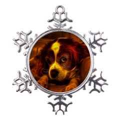 Cute 3d Dog Metal Large Snowflake Ornament by Ket1n9