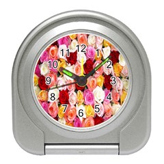 Rose Color Beautiful Flowers Travel Alarm Clock by Ket1n9