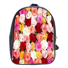 Rose Color Beautiful Flowers School Bag (large) by Ket1n9