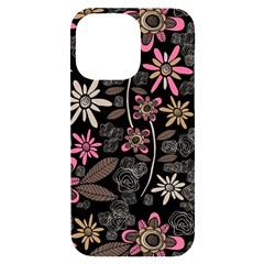 Flower Art Pattern Iphone 14 Pro Max Black Uv Print Case by Ket1n9