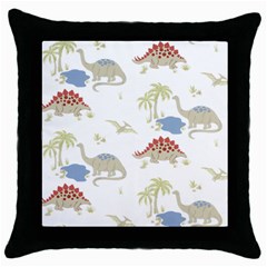 Dinosaur Art Pattern Throw Pillow Case (black) by Ket1n9