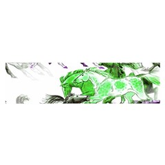 Horse-horses-animal-world-green Oblong Satin Scarf (16  X 60 ) by Ket1n9