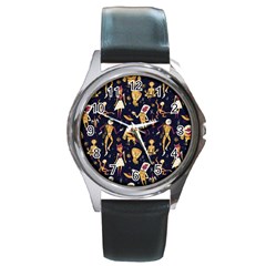 Alien Surface Pattern Round Metal Watch by Ket1n9