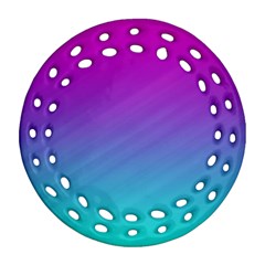 Background-pink-blue-gradient Round Filigree Ornament (Two Sides)